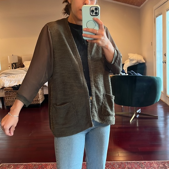 Silence + noise Army green cardigan - Picture 9 of 10